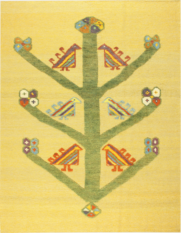 گلیم فرش دستباف بختیاری درختی زرد پنج متری کد ۶۱۶۶۸-R